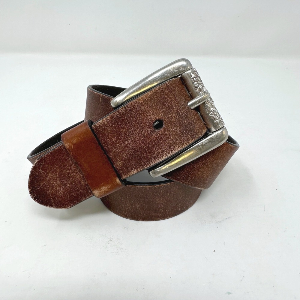 Fossil 1.25" Distressed Brown Leather Belt S‎